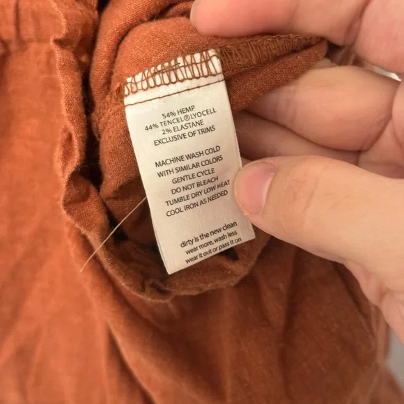 Toad & Co. Women’s Taj Hemp Sleeveless Jumpsuit Rust Size Large - Picture 9 of 10